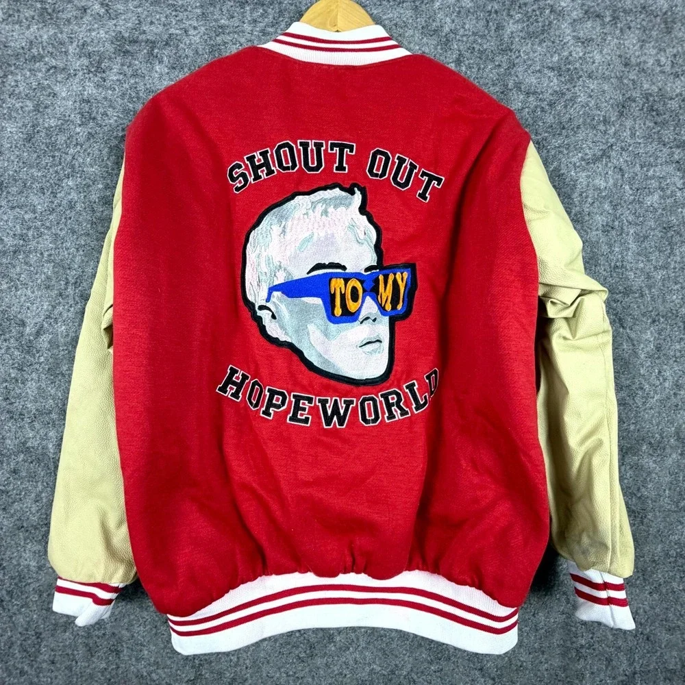 BTS Varsity Jacket Red Embroidered J-Hope Shout Out To My Hopeworld K-Pop